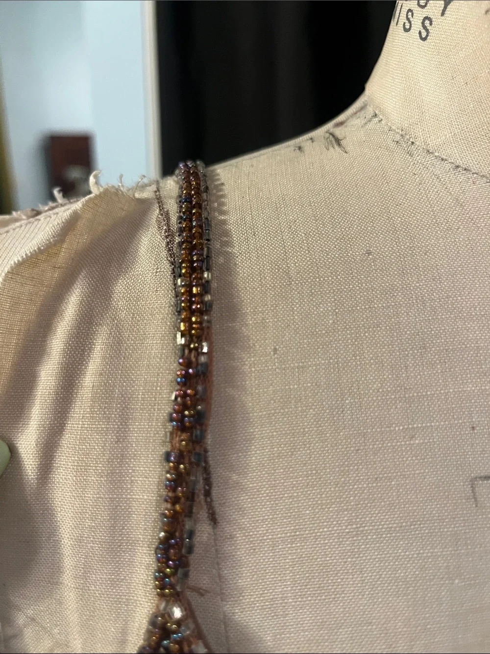 Beaded Sheer Peach Camisole Top - Picture 7 of 9